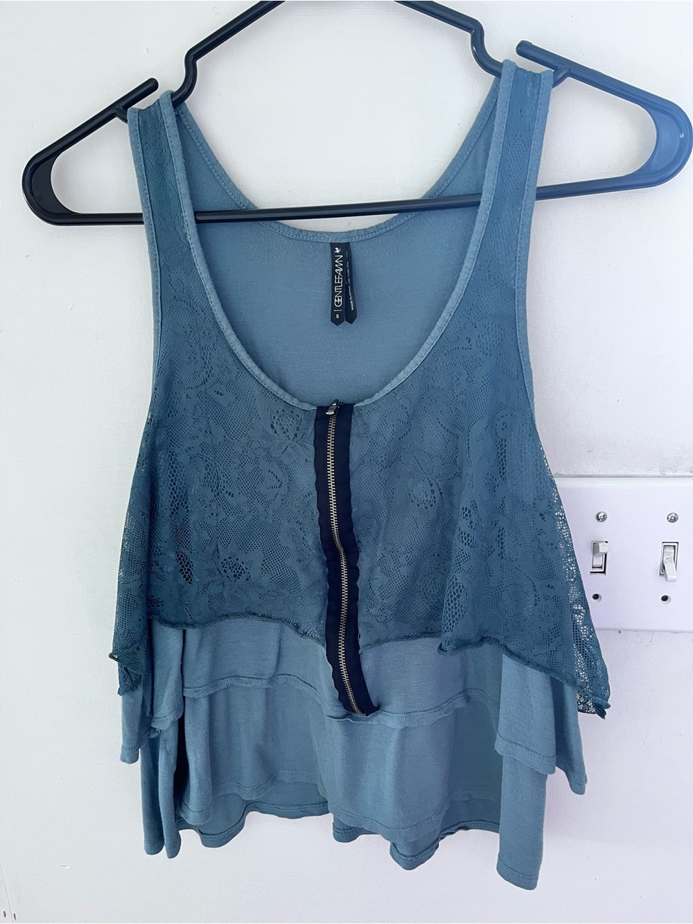 Gentle Fawn Sage Lace Tiered Tank Boho Women's Size Small